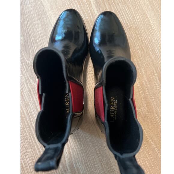 Lauren Ralph Lauren Tally Rain Boot WOMENS SIZE 7 B BLACK RED - Picture 8 of 8